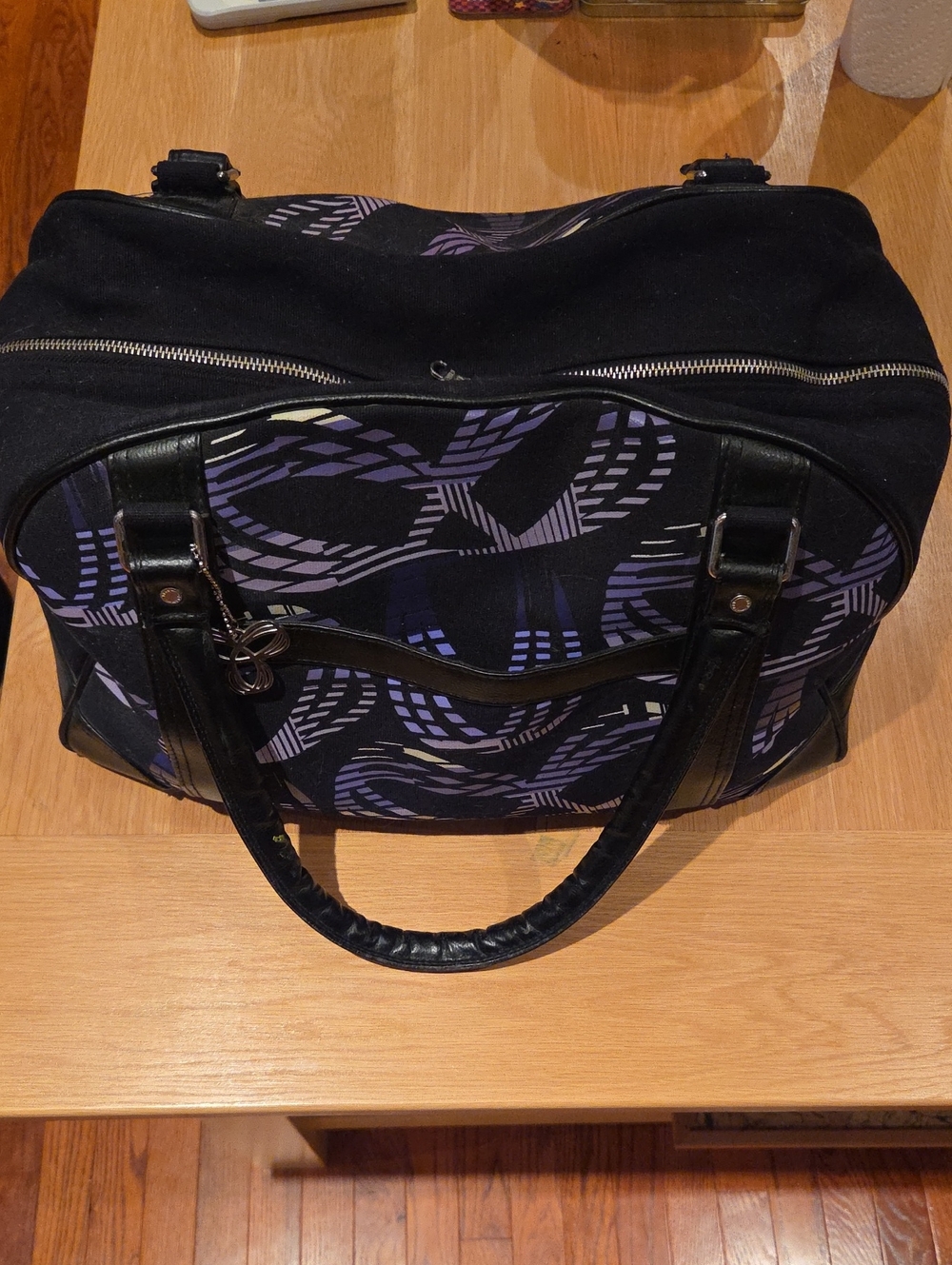 TNA Black and Purple Patterned Women's Weekender Bag